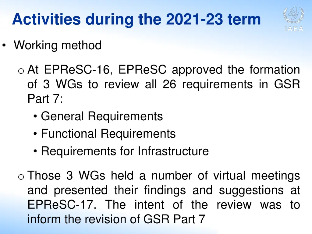 activities during the 2021 23 term 3