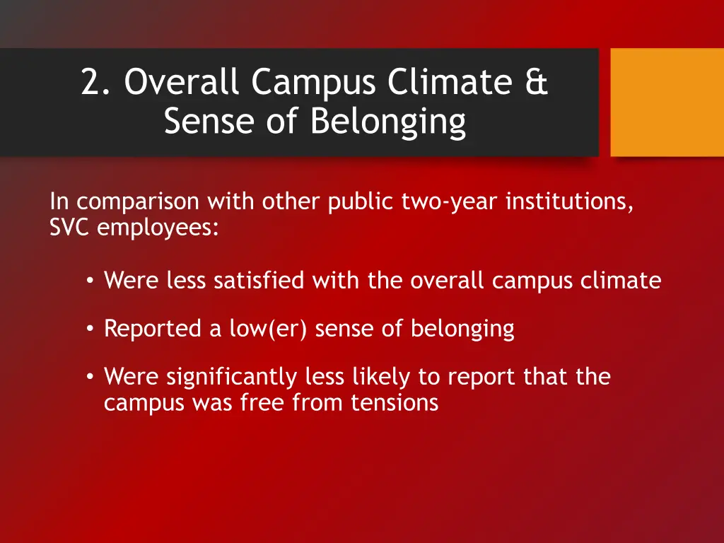 2 overall campus climate sense of belonging