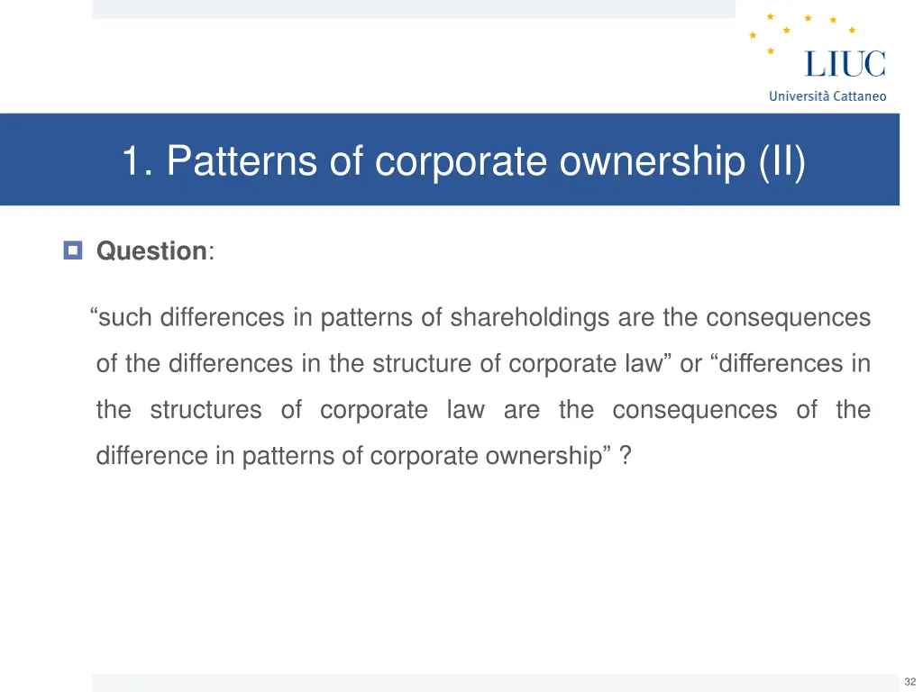 1 patterns of corporate ownership ii