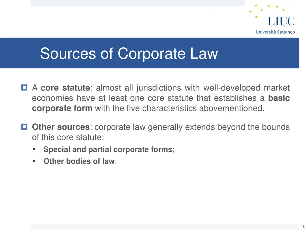 sources of corporate law