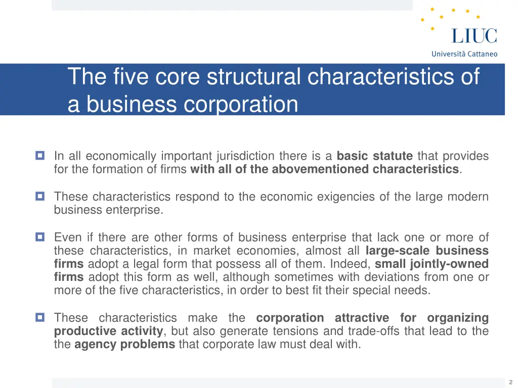 the five core structural characteristics