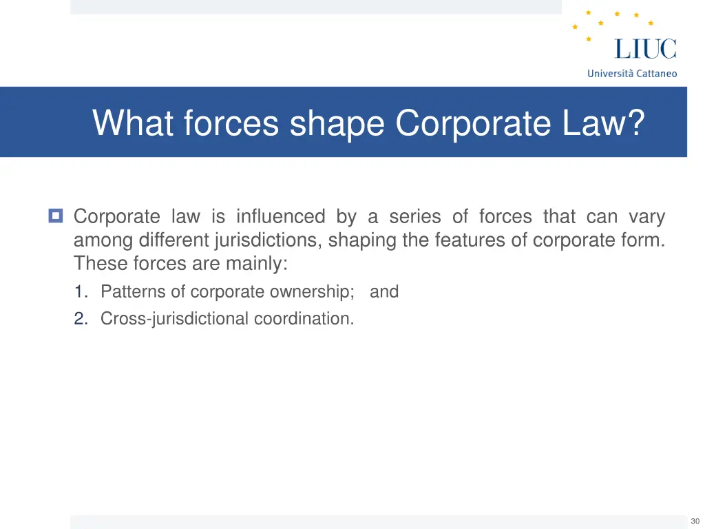 what forces shape corporate law