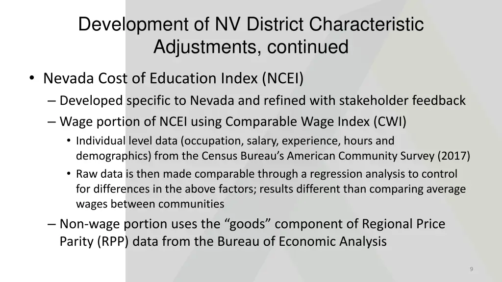 development of nv district characteristic 1