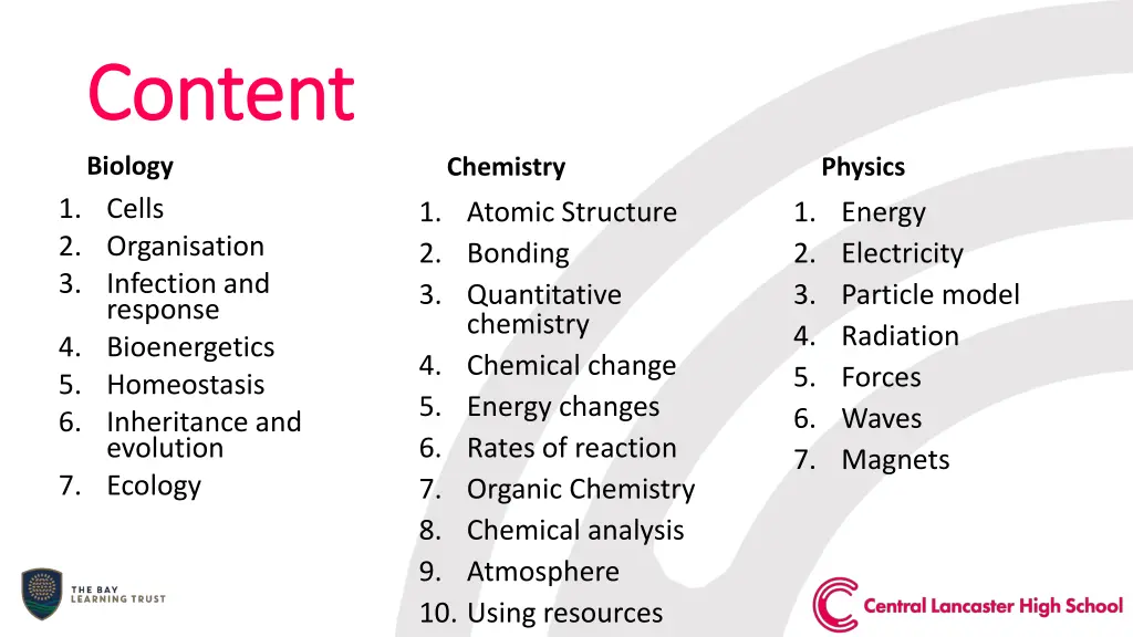 content content biology 1 cells 2 organisation