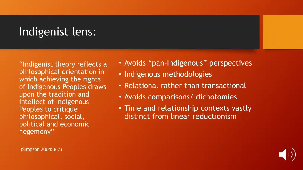 indigenist lens