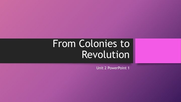 from colonies to revolution