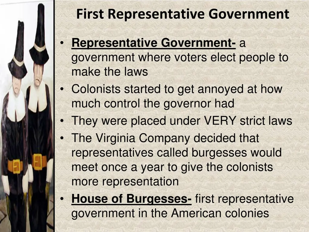 first representative government