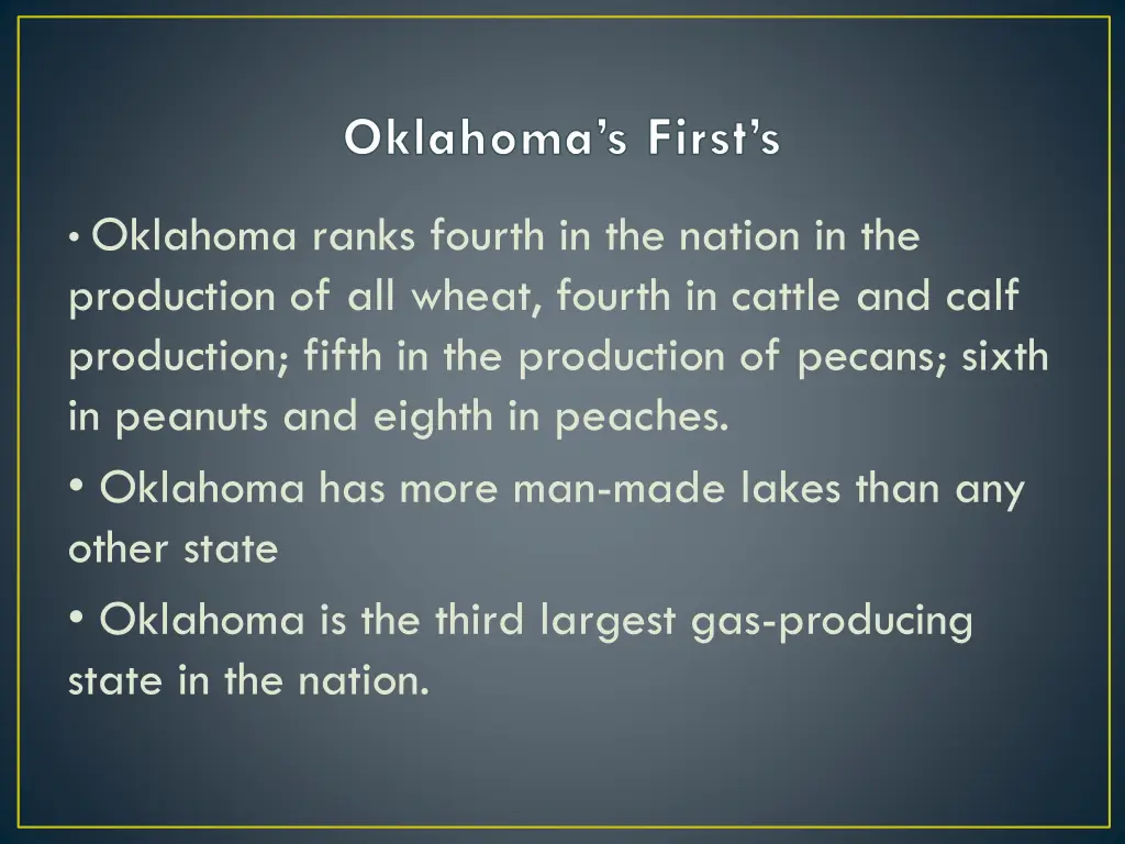 oklahoma s first s 1