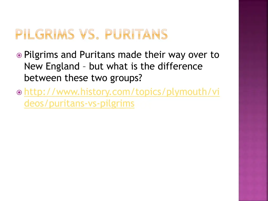 pilgrims vs puritans