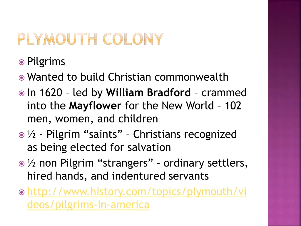 plymouth colony