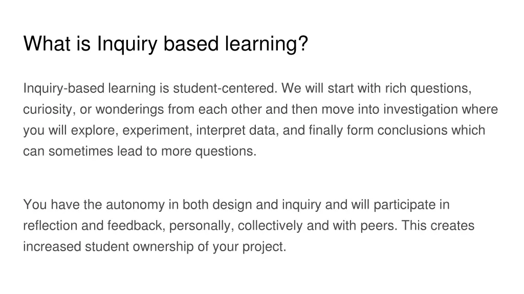 what is inquiry based learning