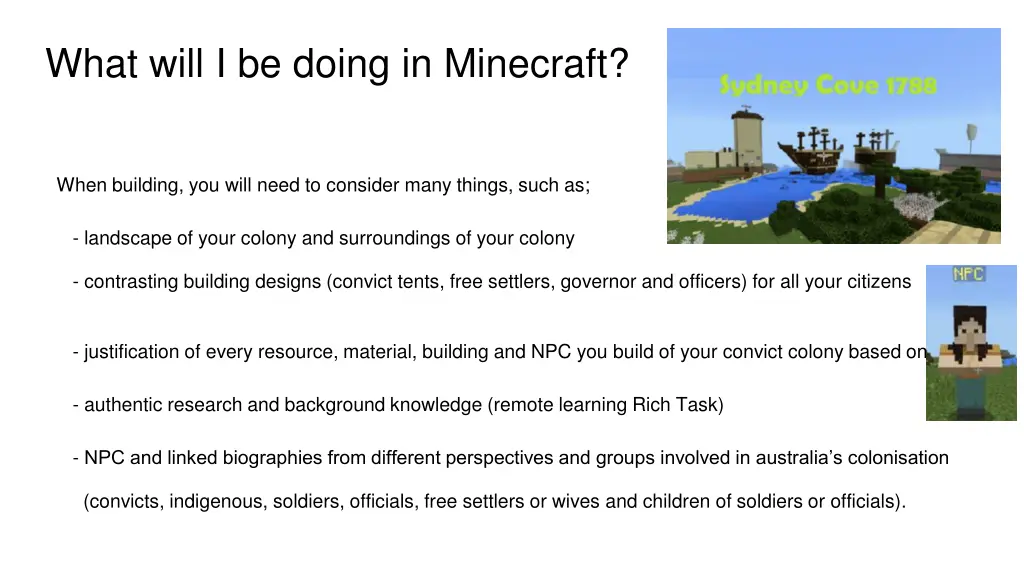 what will i be doing in minecraft