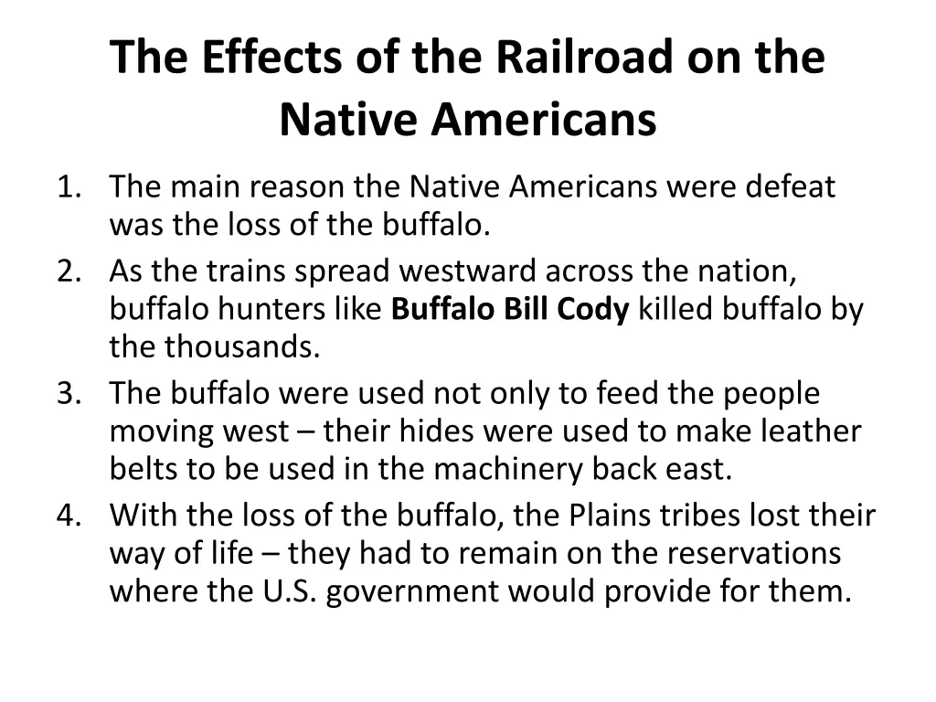 the effects of the railroad on the native