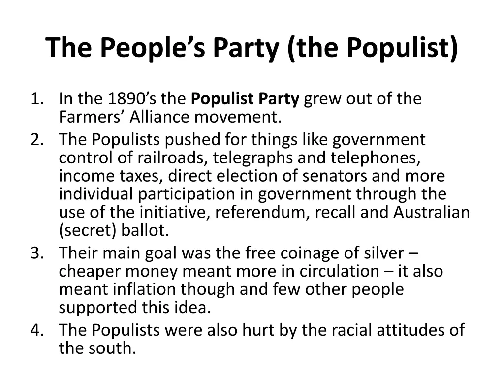 the people s party the populist