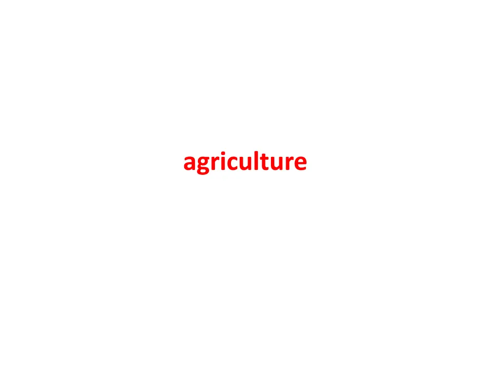 agriculture