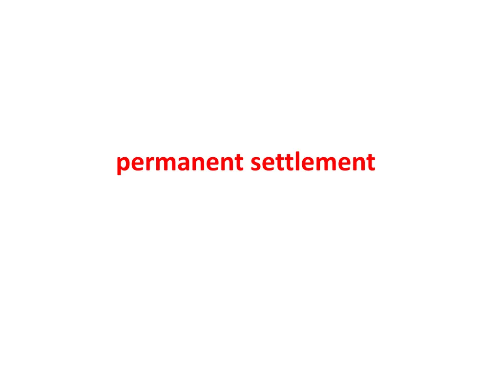 permanent settlement