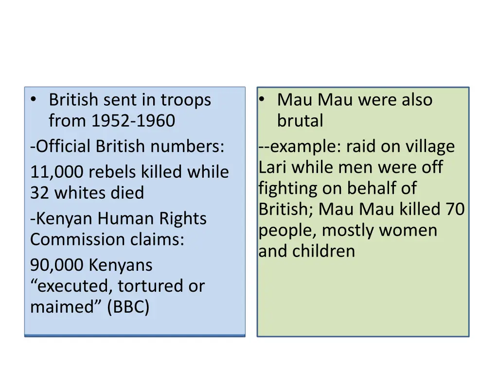 british sent in troops from 1952 1960 official