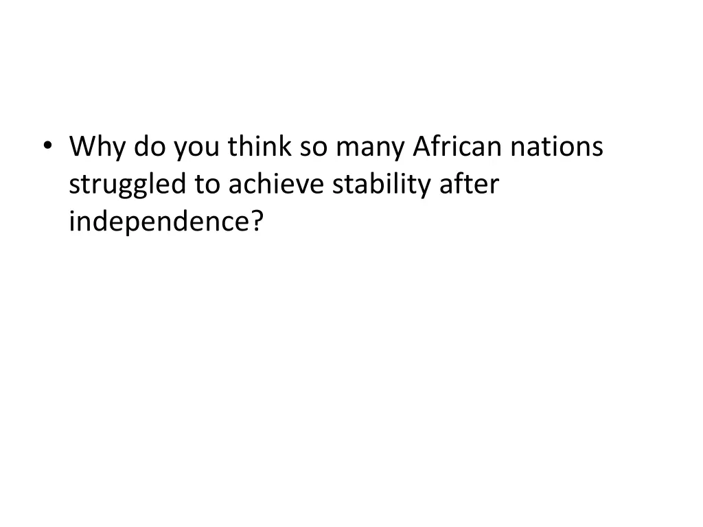 why do you think so many african nations