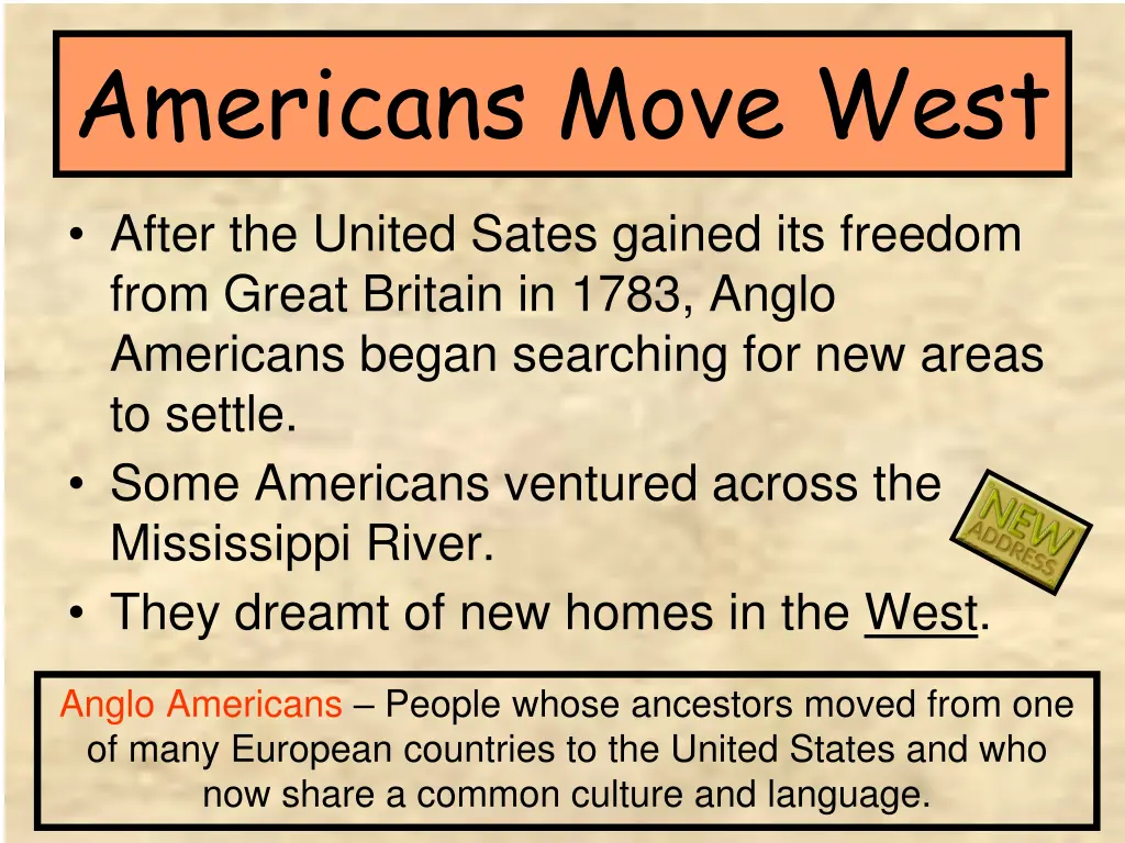 americans move west