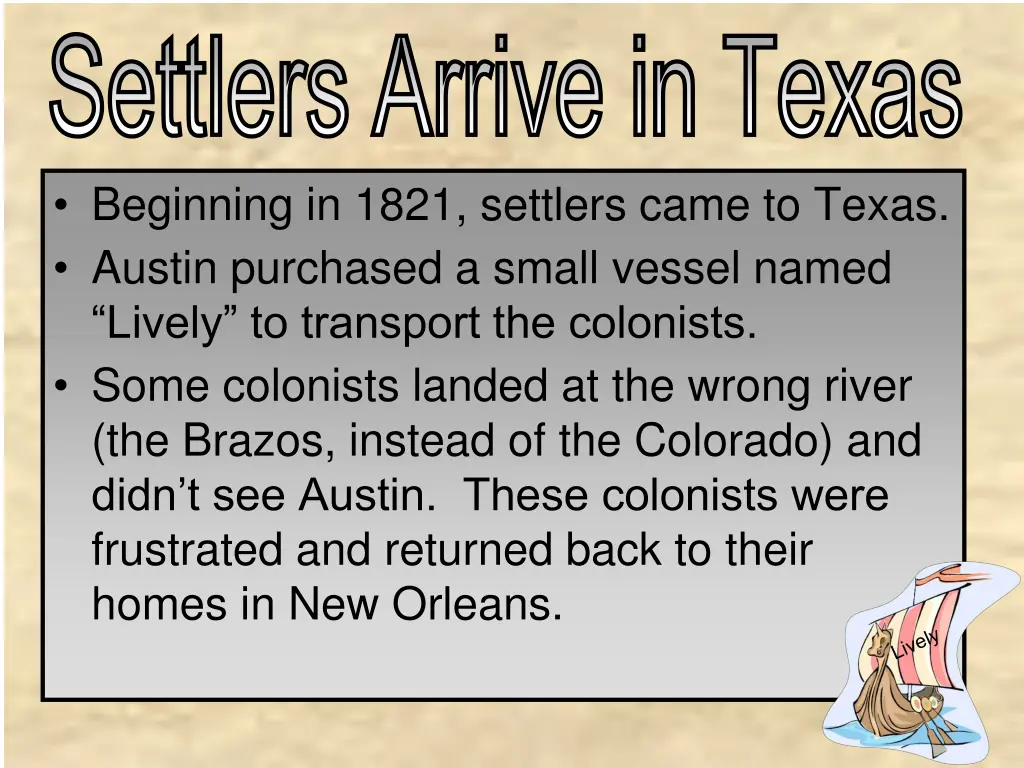 settlers arrive in texas