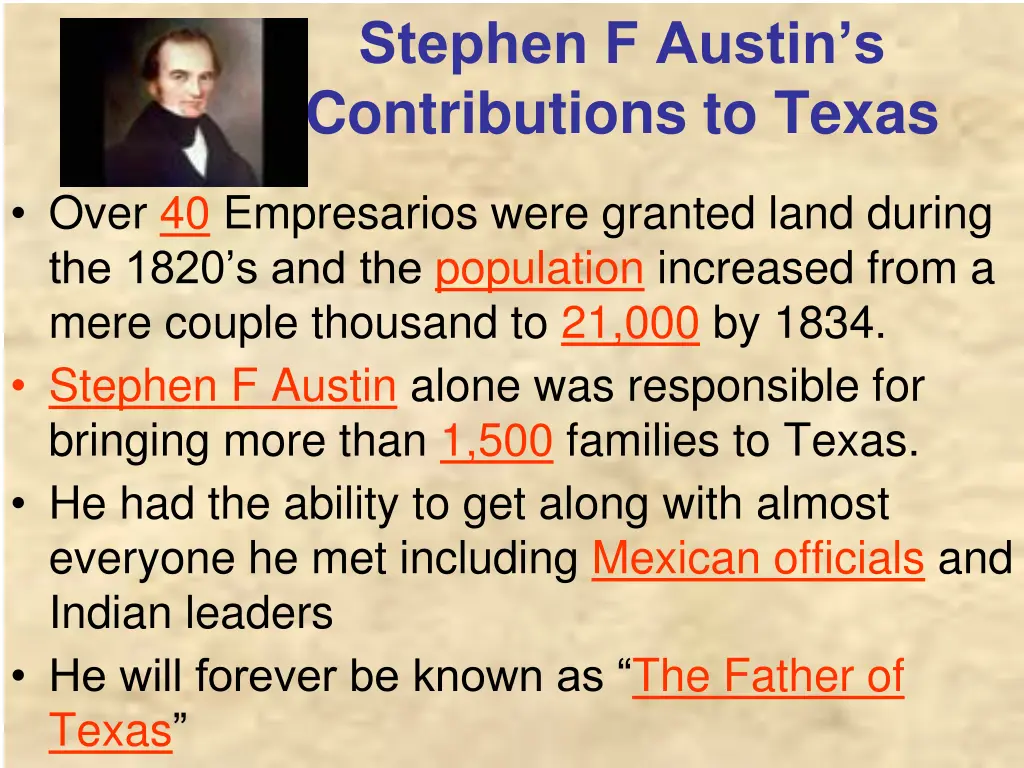 stephen f austin s contributions to texas