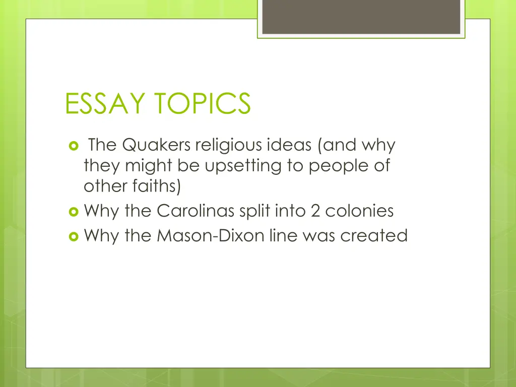 essay topics