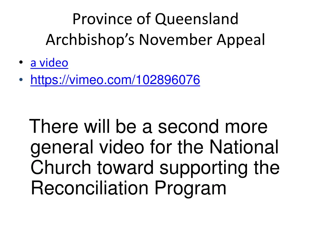 province of queensland archbishop s november