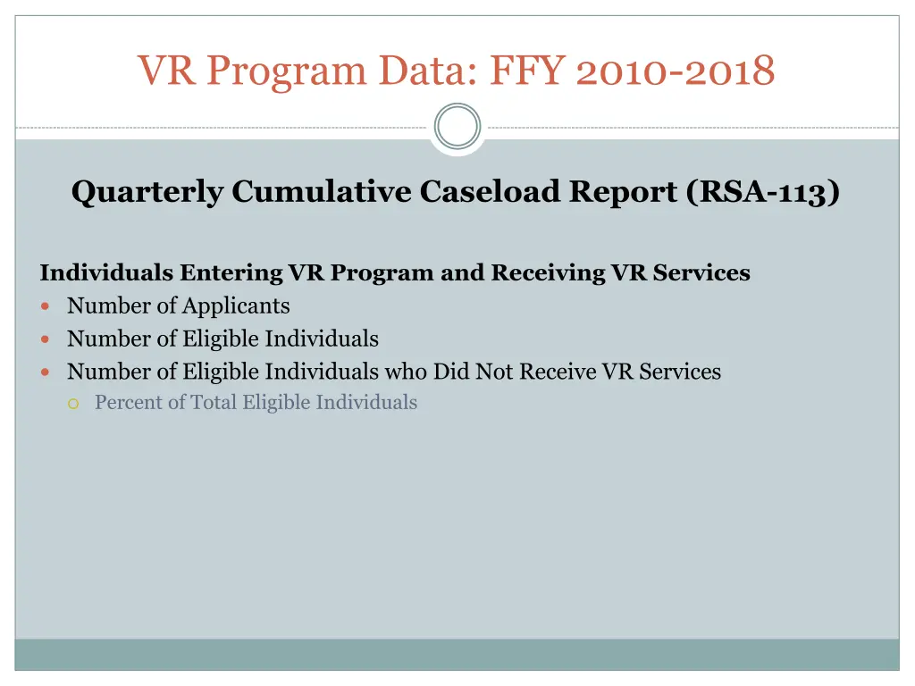 vr program data ffy 2010 2018