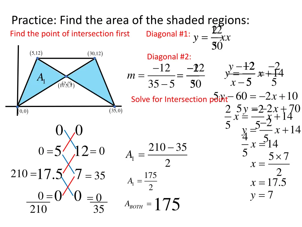 practice find the area of the shaded regions find