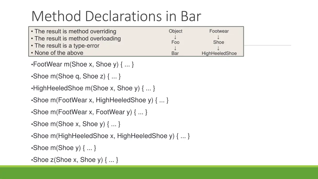 method declarations in bar the result is method