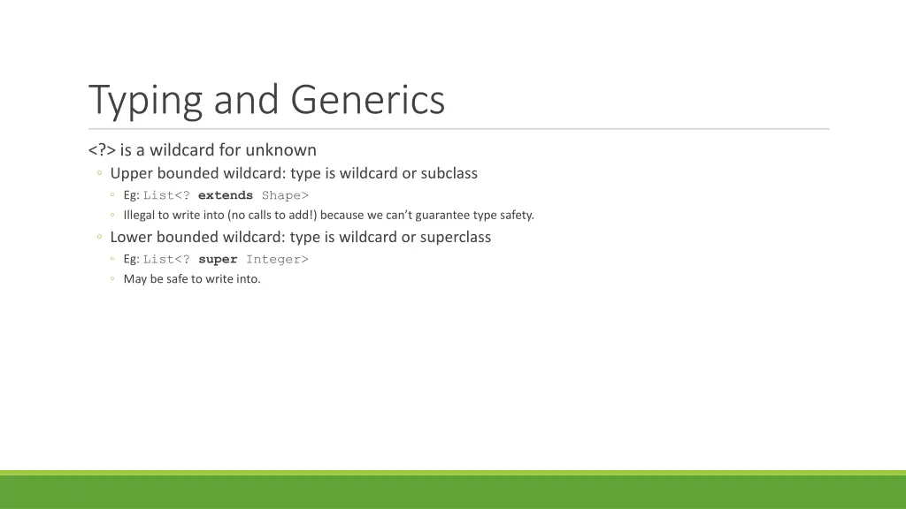 typing and generics