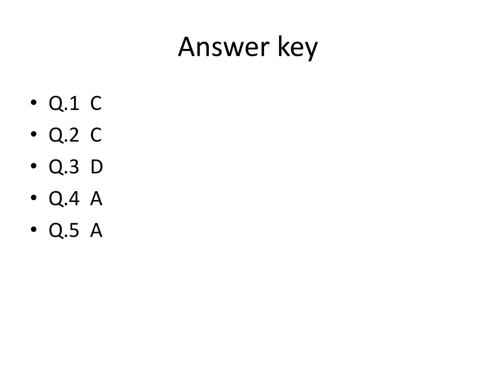 answer key