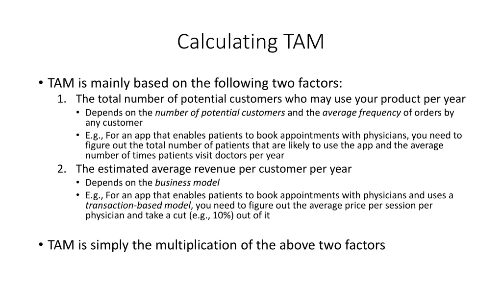 calculating tam