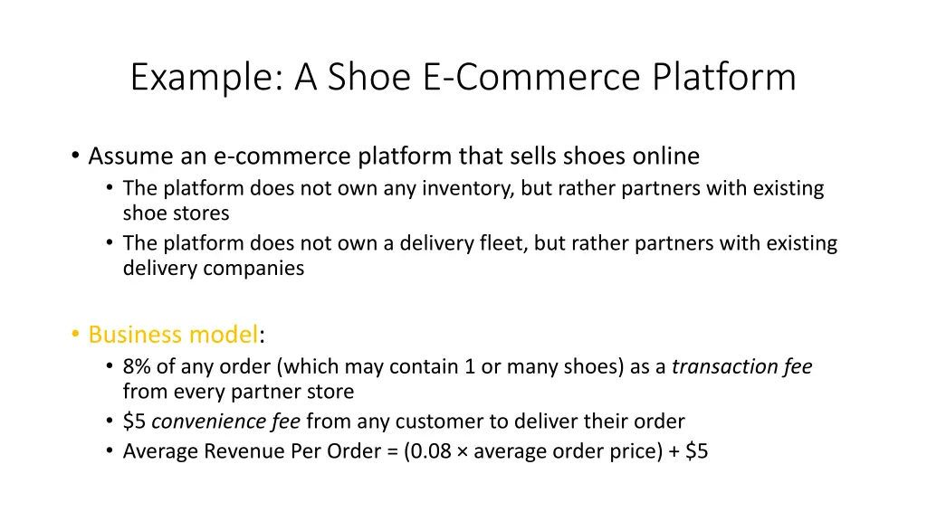 example a shoe e commerce platform