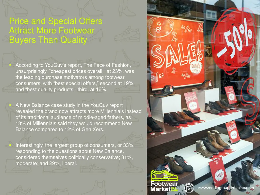 price and special offers attract more footwear