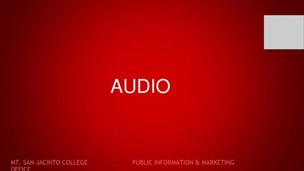 audio