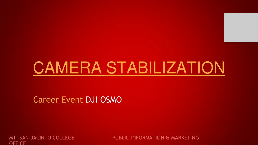 camera stabilization