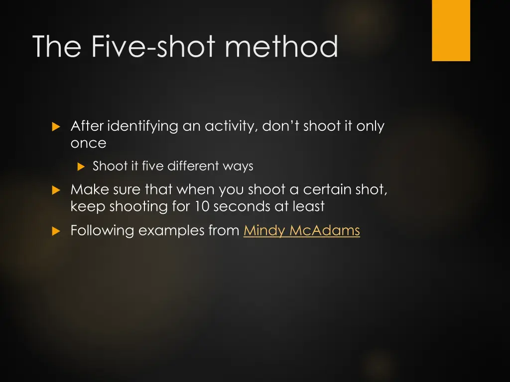 the five shot method