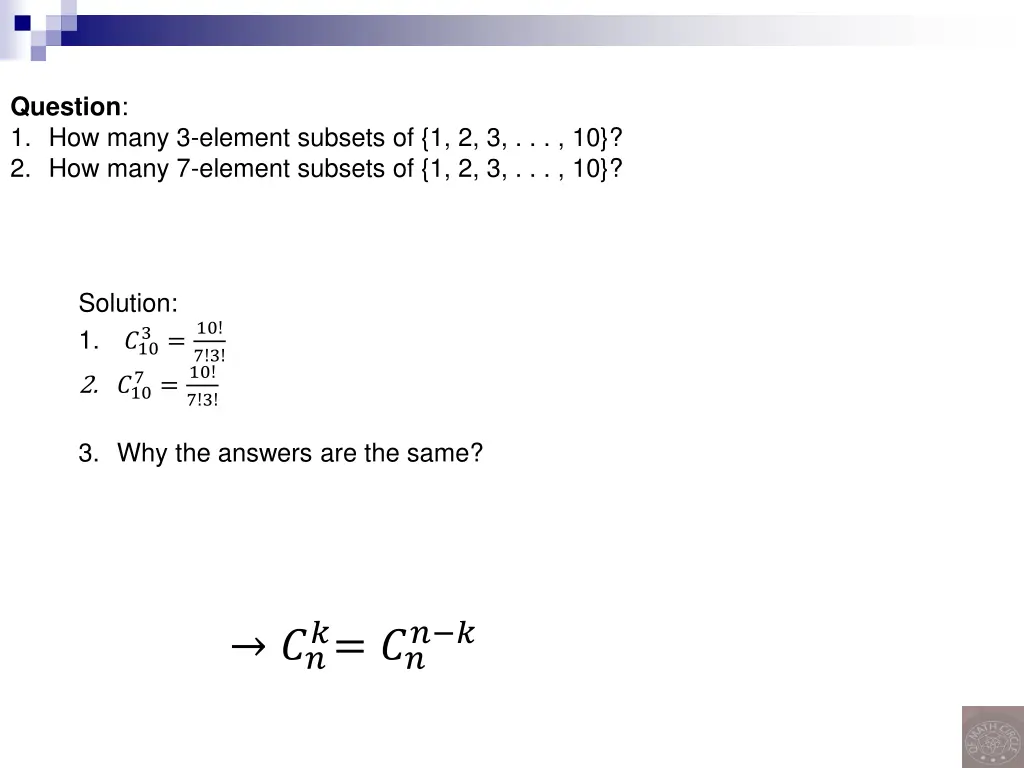 question 1 how many 3 element subsets