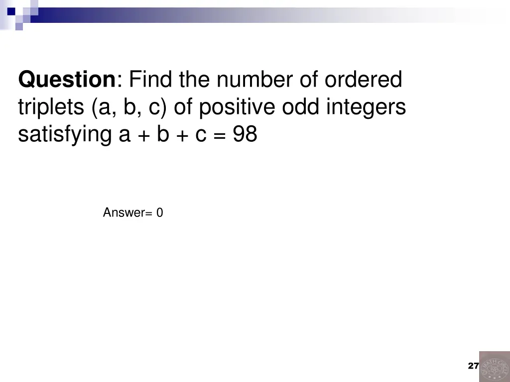 question find the number of ordered triplets