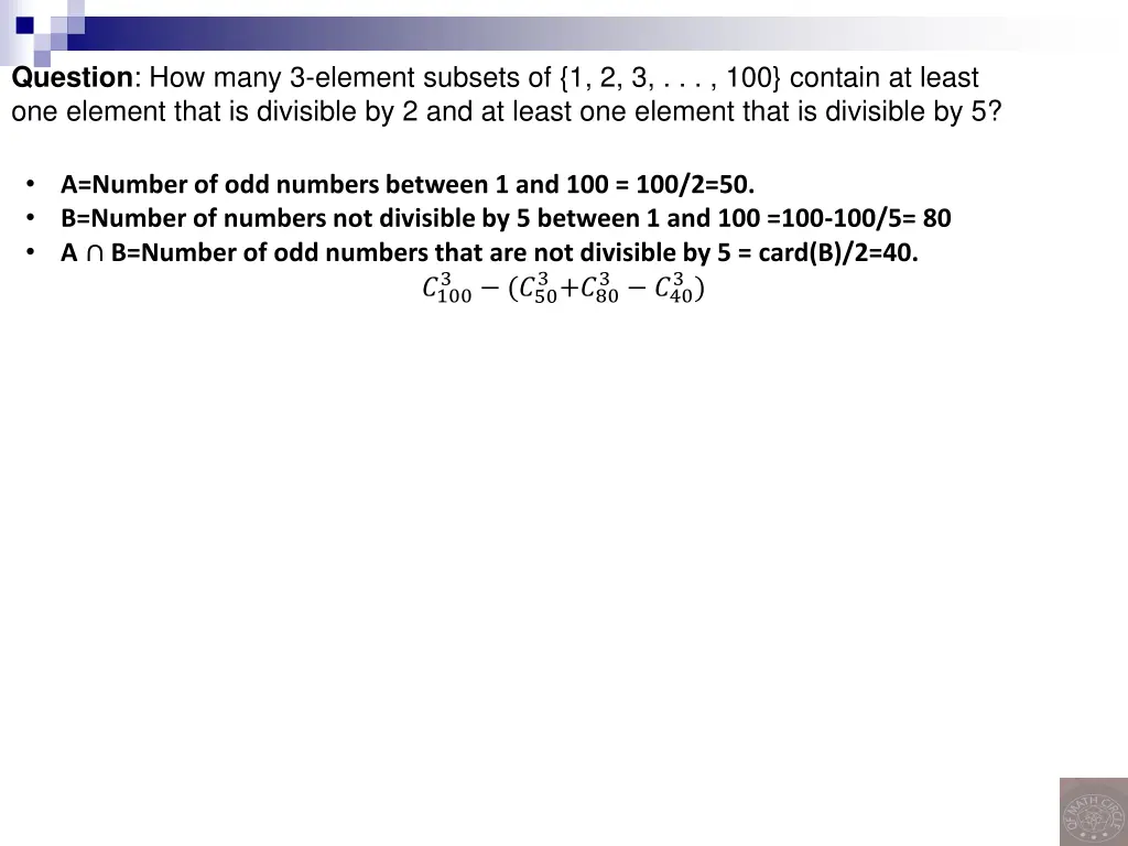 question how many 3 element subsets 1