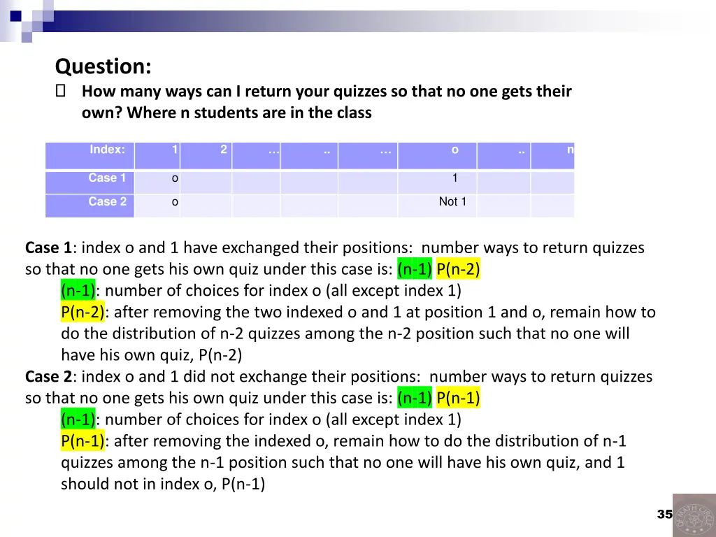 question how many ways can i return your quizzes 1