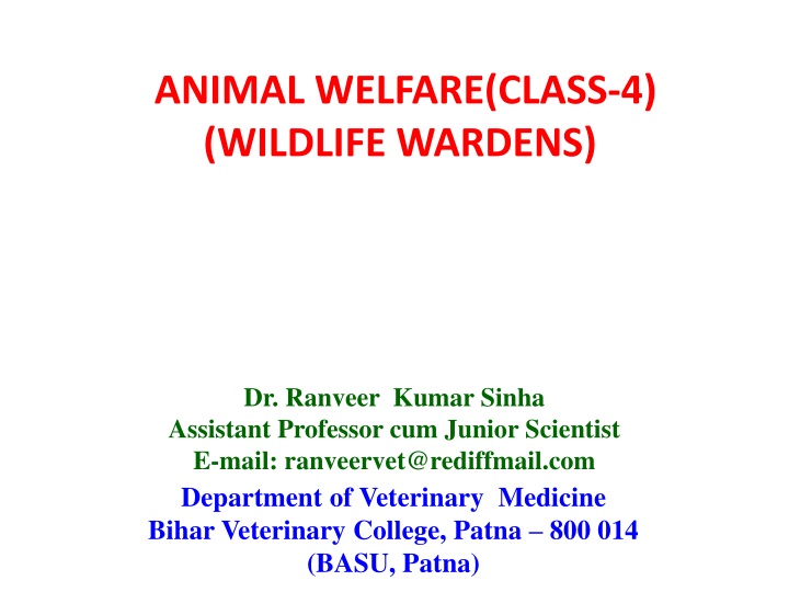 animal welfare class 4 wildlife wardens