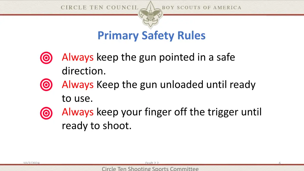 primary safety rules