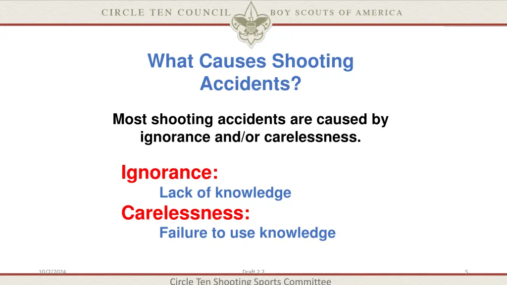 what causes shooting accidents