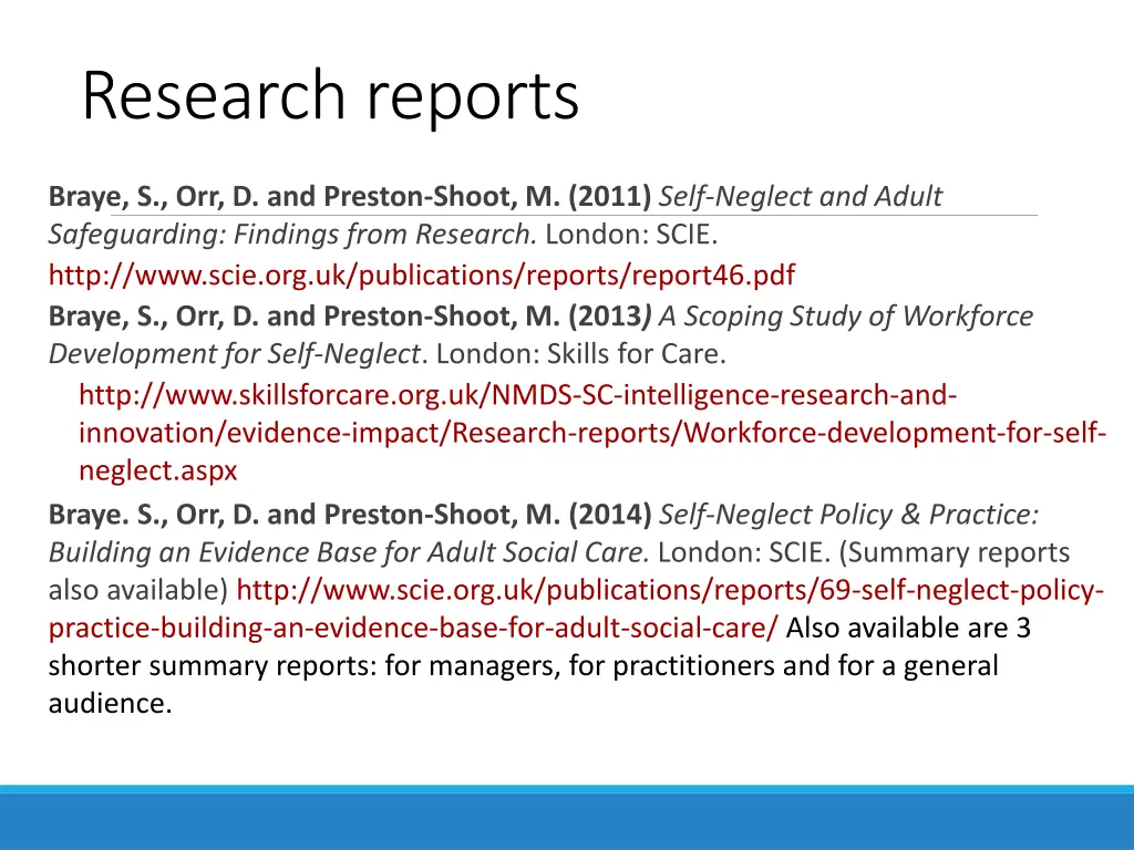 research reports