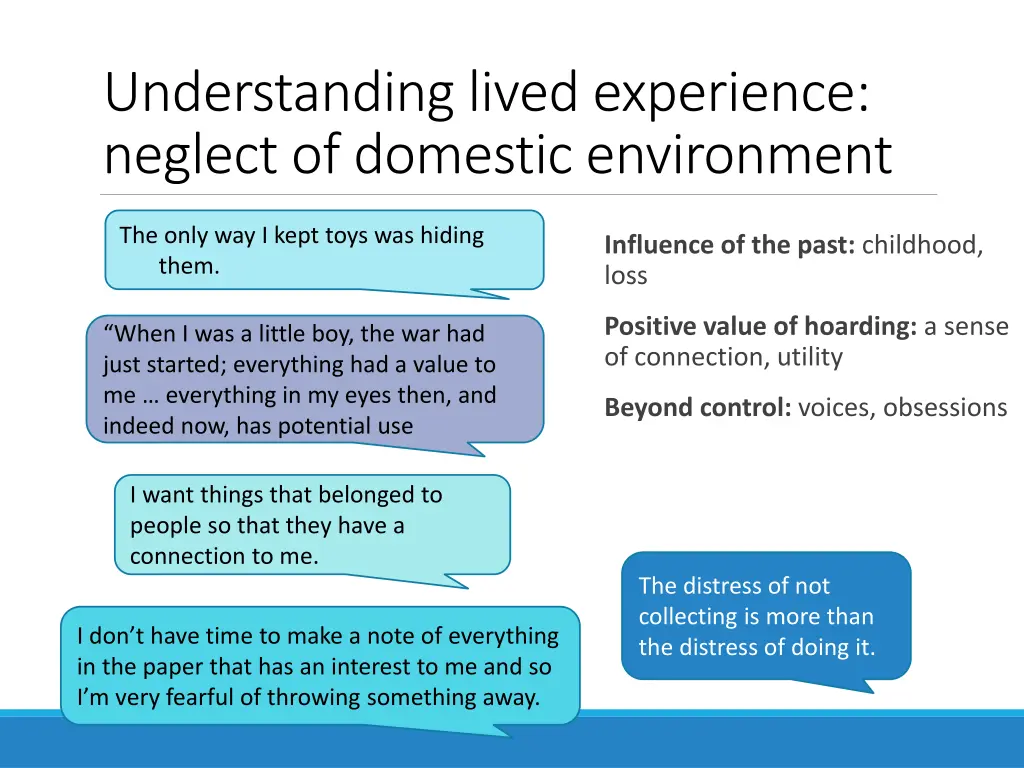 understanding lived experience neglect