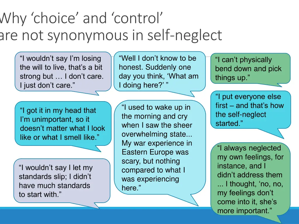 why choice and control are not synonymous in self