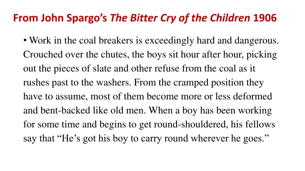 from john spargo s the bitter cry of the children