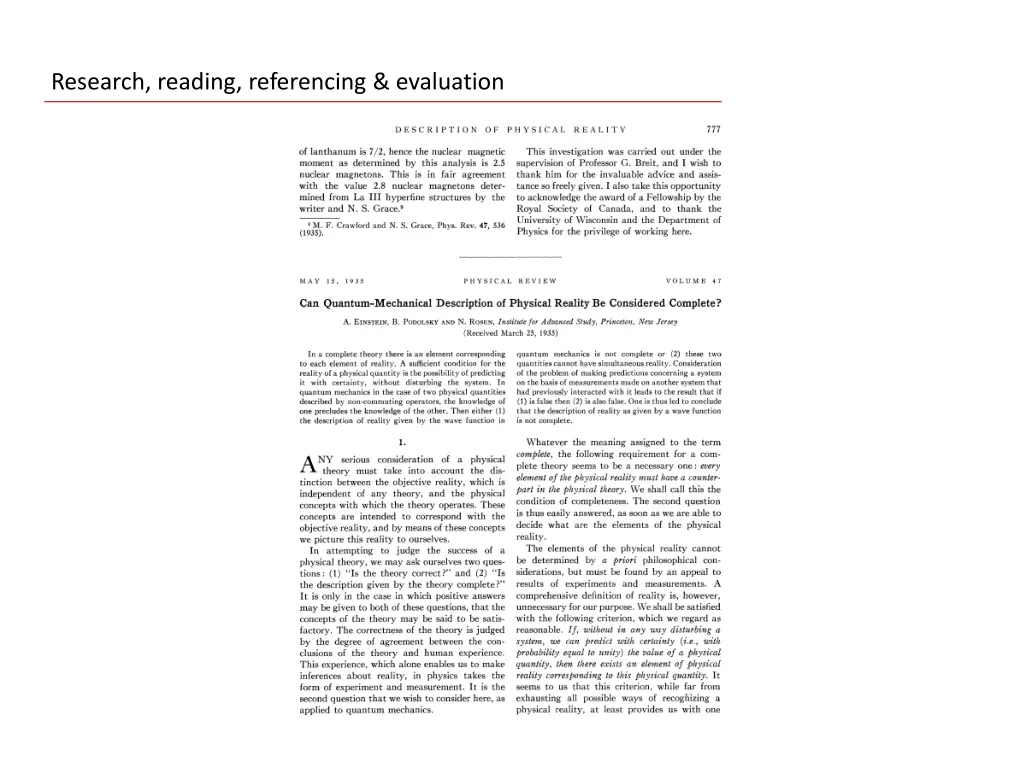 research reading referencing evaluation 14